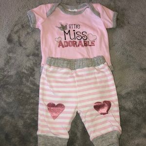 3 months matching pants and onesie for girls